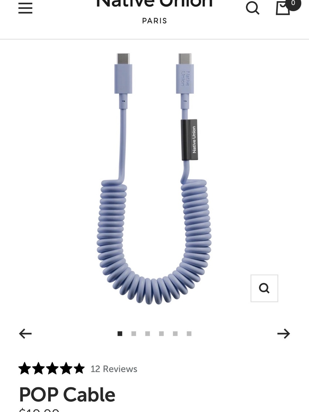 Native Union POP Coiled USB-C Cable — Lavender